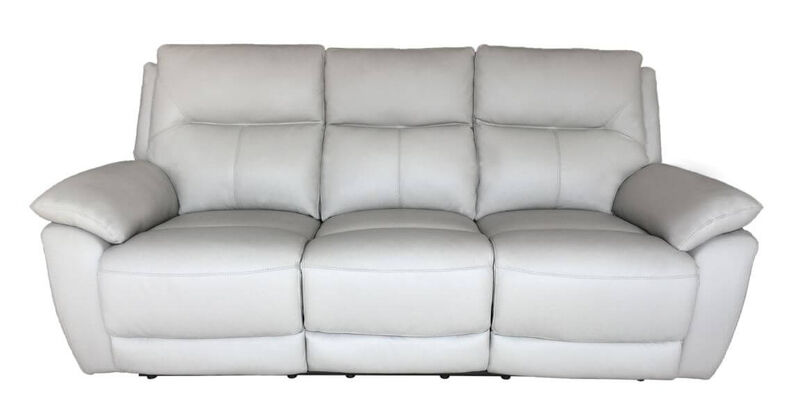 Product photograph of Manhattan 3 Seater Reclining Sofa Italian Putty Leather from Designer Sofas 4U