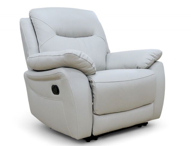 Manhattan Reclining Armchair Italian Putty Leather