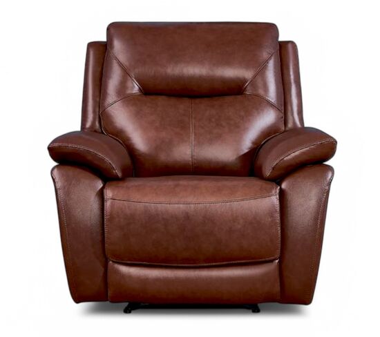 Manhattan Reclining Armchair Italian Tan Leather