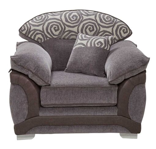 Margaret 1 Seater Fabric Armchair In Orlando Grey