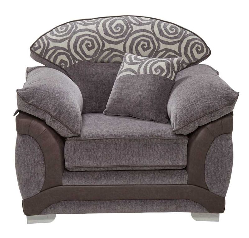 Product photograph of Margaret 1 Seater Fabric Armchair In Orlando Grey from Designer Sofas 4U