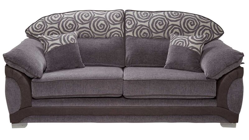 Product photograph of Margaret 3 Seater Fabric Sofa Settee In Orlando Grey from Designer Sofas 4U