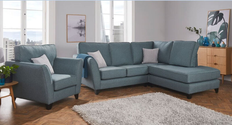 Product photograph of Mary Fabric Corner Group Sofa Teal from Designer Sofas 4U