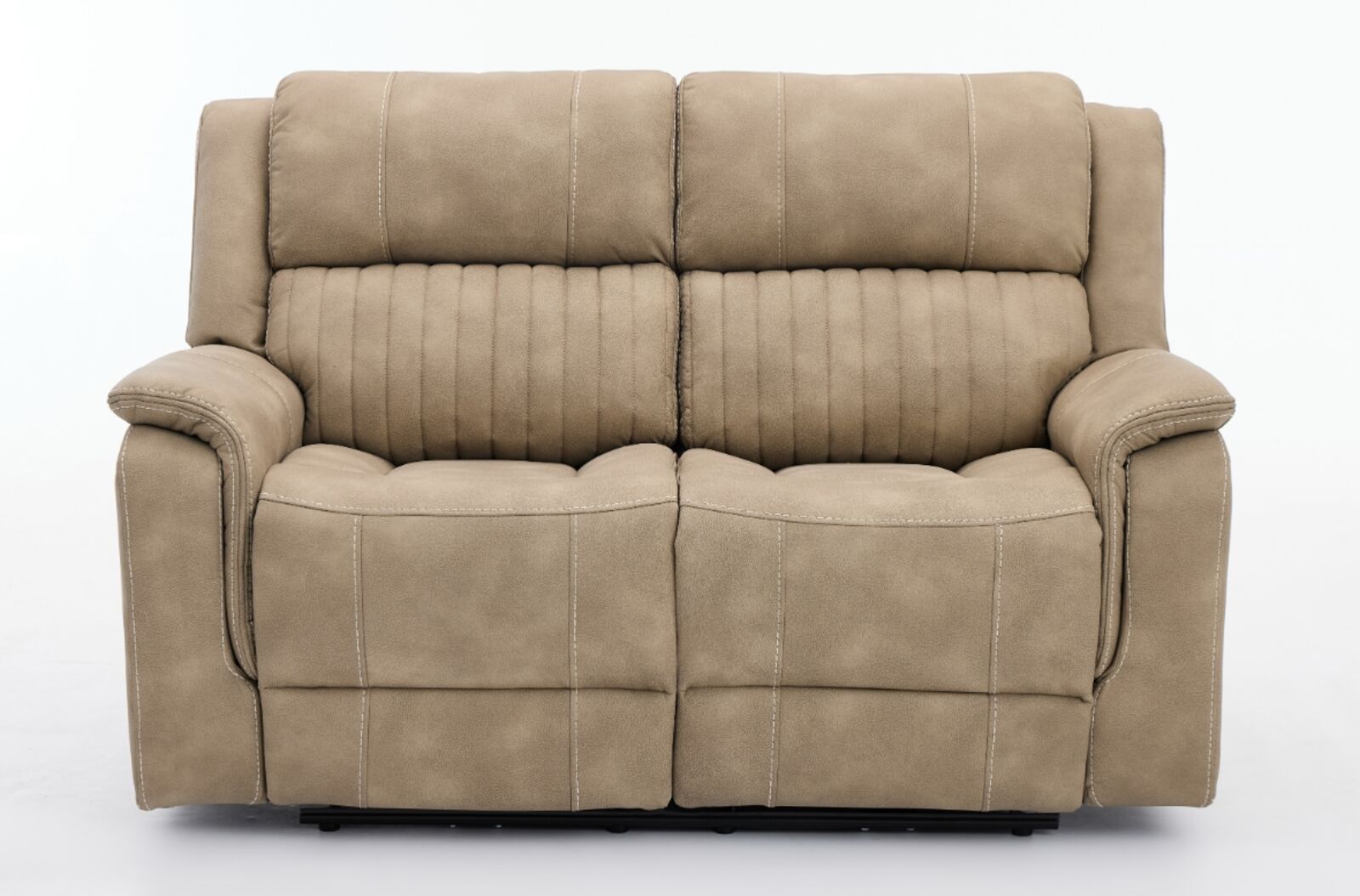 Milan 2 Seater Reclining Sofa Bark Fabric