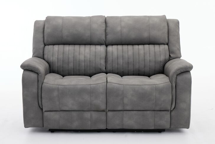 Milan 2 Seater Reclining Sofa Grey Fabric