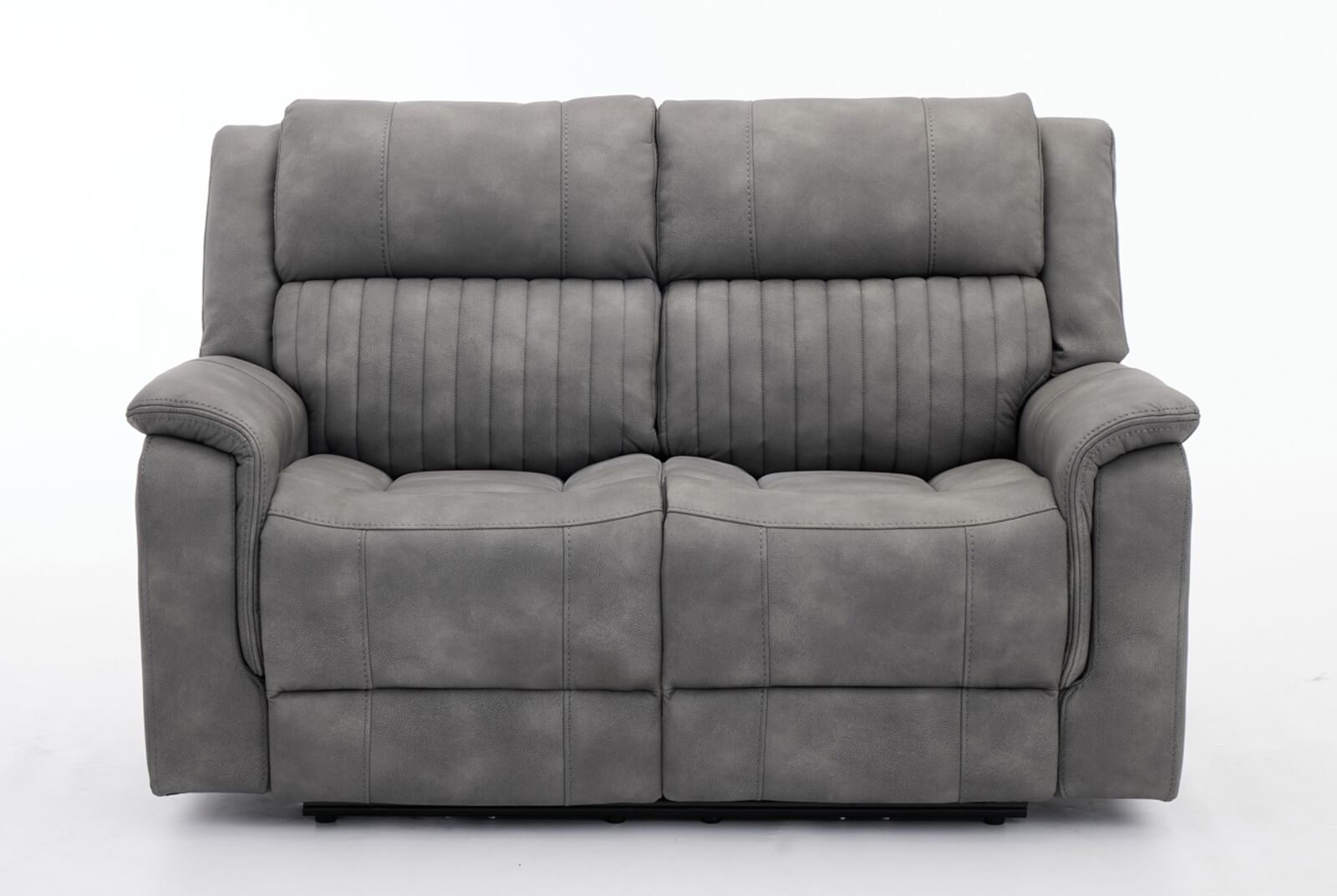 Milan 2 Seater Reclining Sofa Grey Fabric