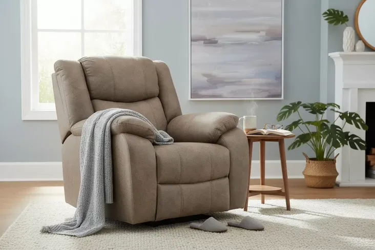 Monte Reclining Cinema Armchair Mink Fabric