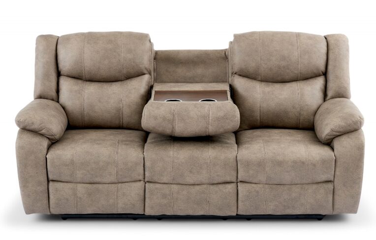 Monte 3 Seater Reclining Cinema Console Sofa Mink Fabric