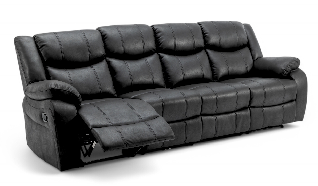 Monte Seater Reclining Cinema Sofa Black Fabric