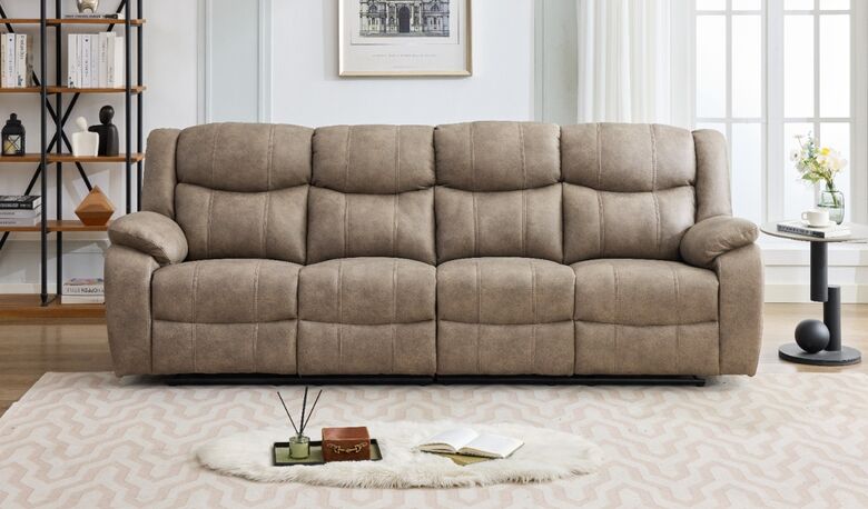 Monte 4 Seater Reclining Cinema Sofa Mink Fabric