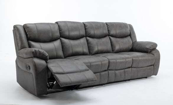 Monte Reclining Sofa 4 Seater Black
