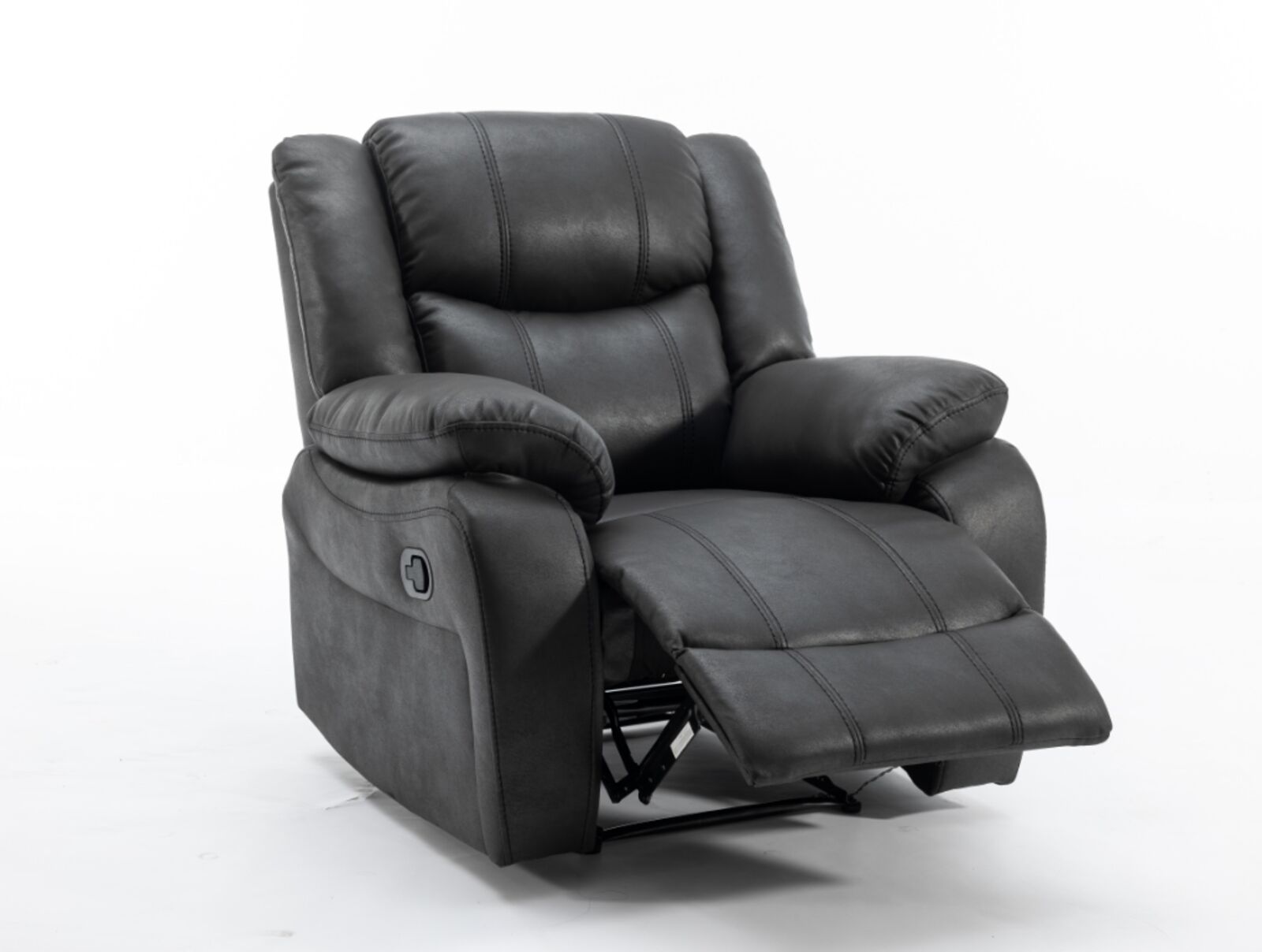 Product photograph of Monte Reclining Cinema Console Armchair Black Fabric from Designer Sofas 4U