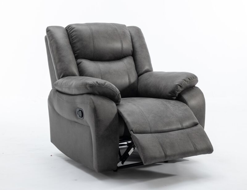 Product photograph of Monte Reclining Cinema Console Armchair Grey Fabric from Designer Sofas 4U