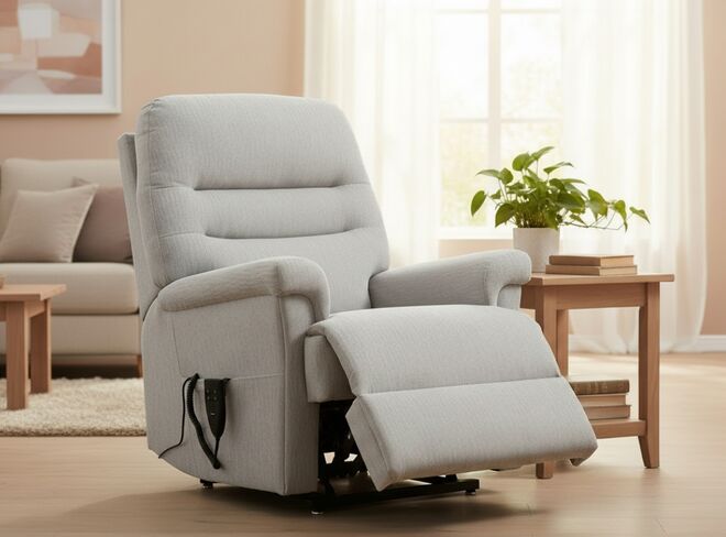 Morris Rise And Recline Mobility Armchair Grey Fabric