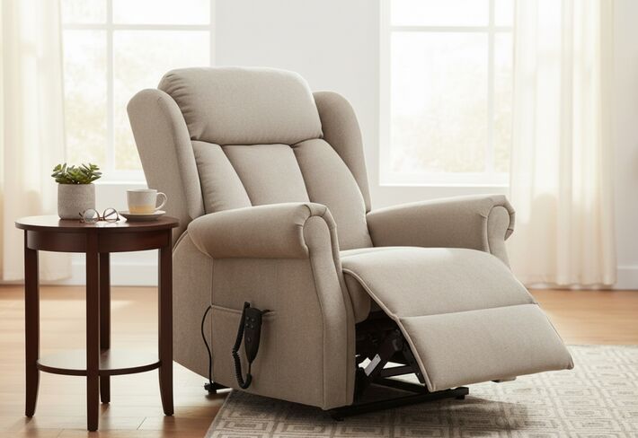 Olivia Rise And Recline Mobility Armchair Mink Fabric