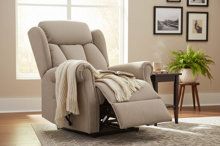 Olivia Rise And Recline Mobility Armchair Mink Fabric