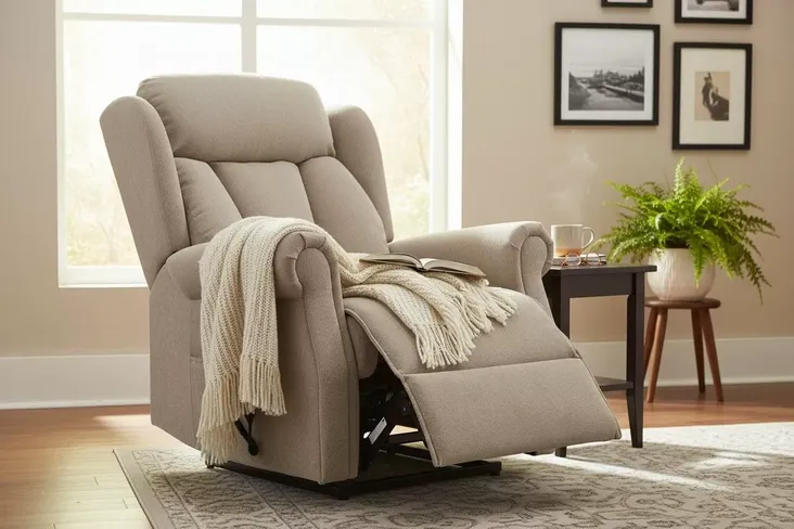 Olivia Rise And Recline Mobility Armchair Mink Fabric