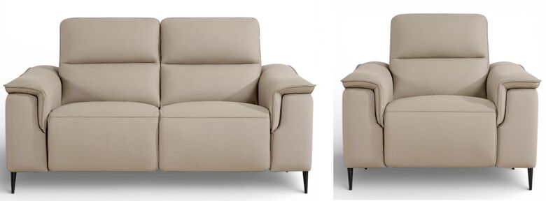 Porto 2+1 Seater Reclining Sofa Suite Truffle Leather