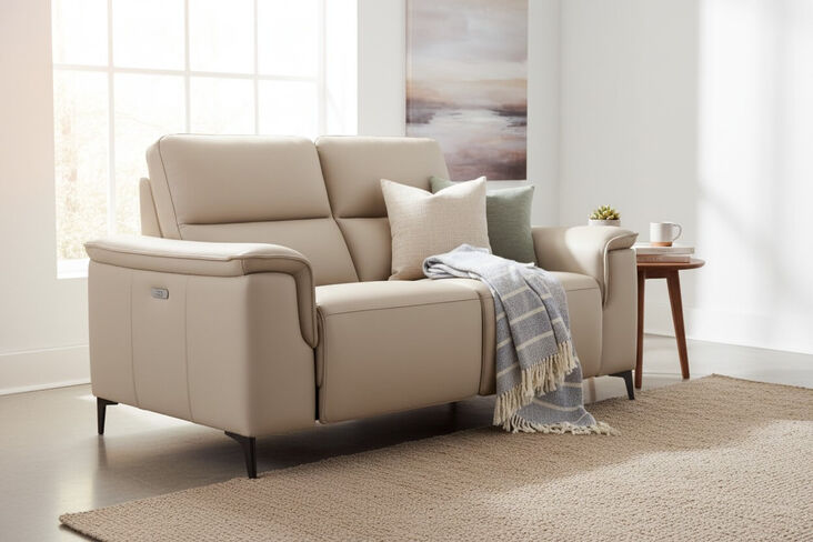 Porto 2 Seater Reclining Sofa Truffle Leather