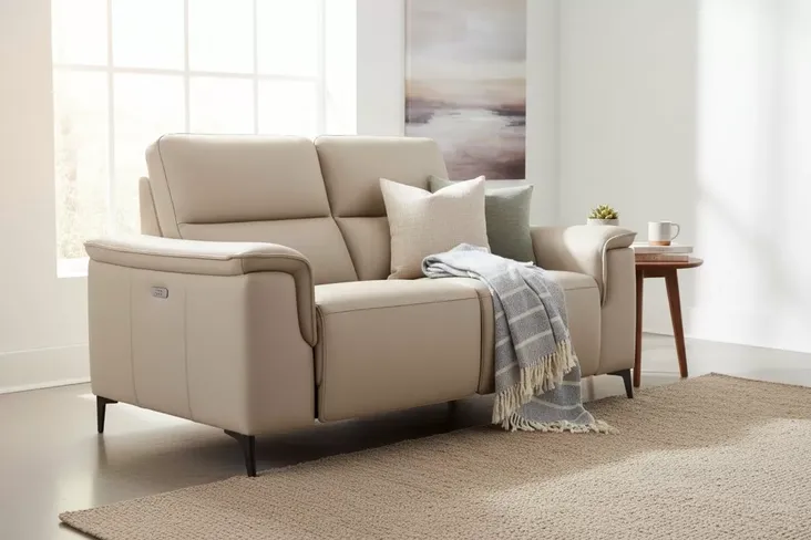Porto 2 Seater Reclining Sofa Truffle Leather