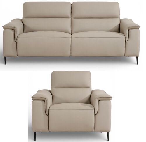 Porto 3+1 Seater Reclining Sofa Suite Truffle Leather