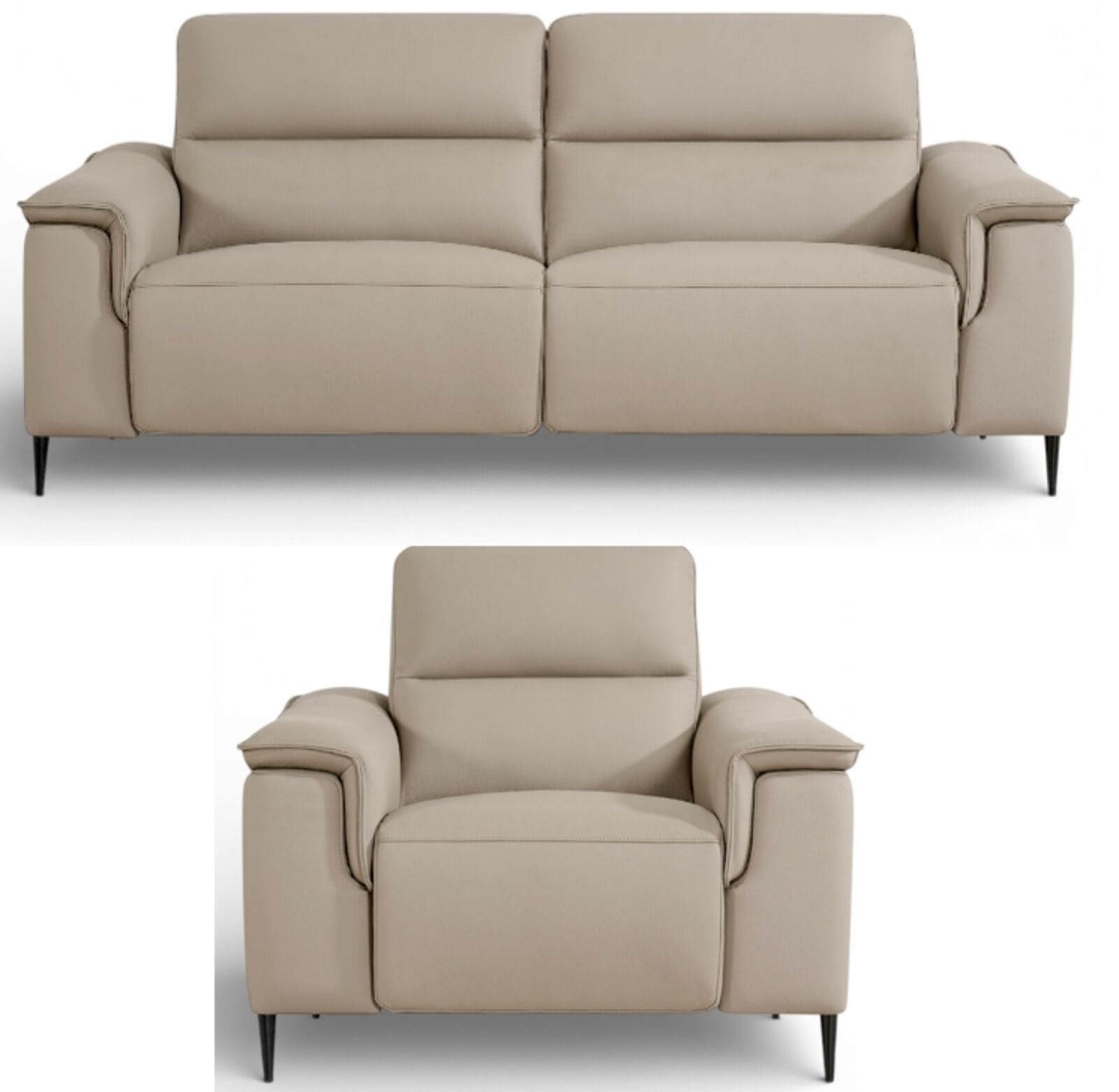 Porto 3+1 Seater Reclining Sofa Suite Truffle Leather