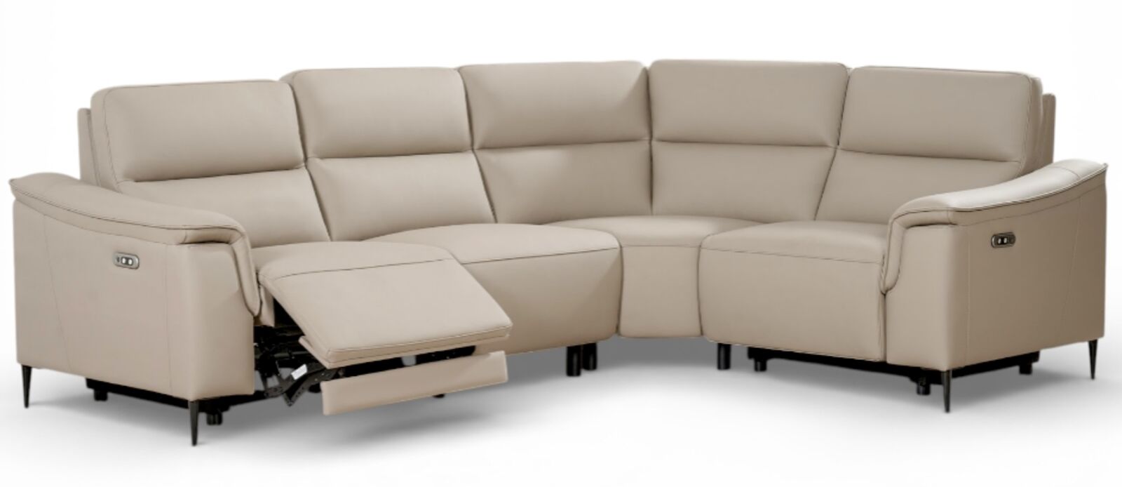 Porto Corner Reclining Sofa Truffle Leather 2+C+1