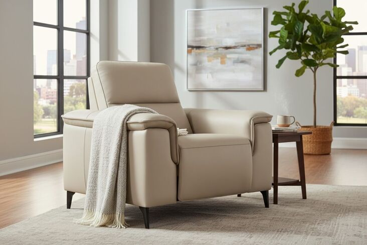 Porto Reclining Armchair Truffle Leather