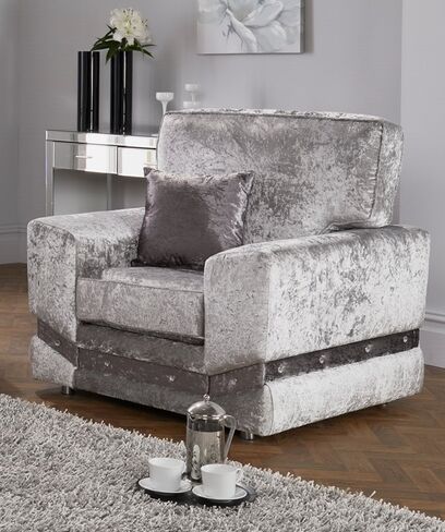 Sophie Diamante Crystal Armchair Shimmer Silver