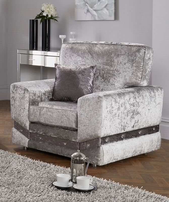 Product photograph of Sophie Diamante Crystal Armchair Shimmer Silver from Designer Sofas 4U