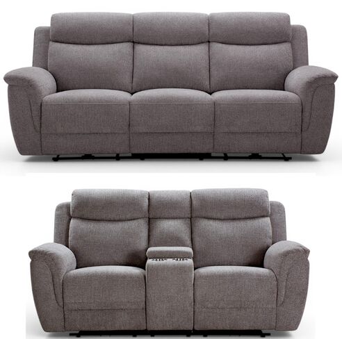 Vicky 3+2 Seater Reclining Sofa Suite Taupe Fabric