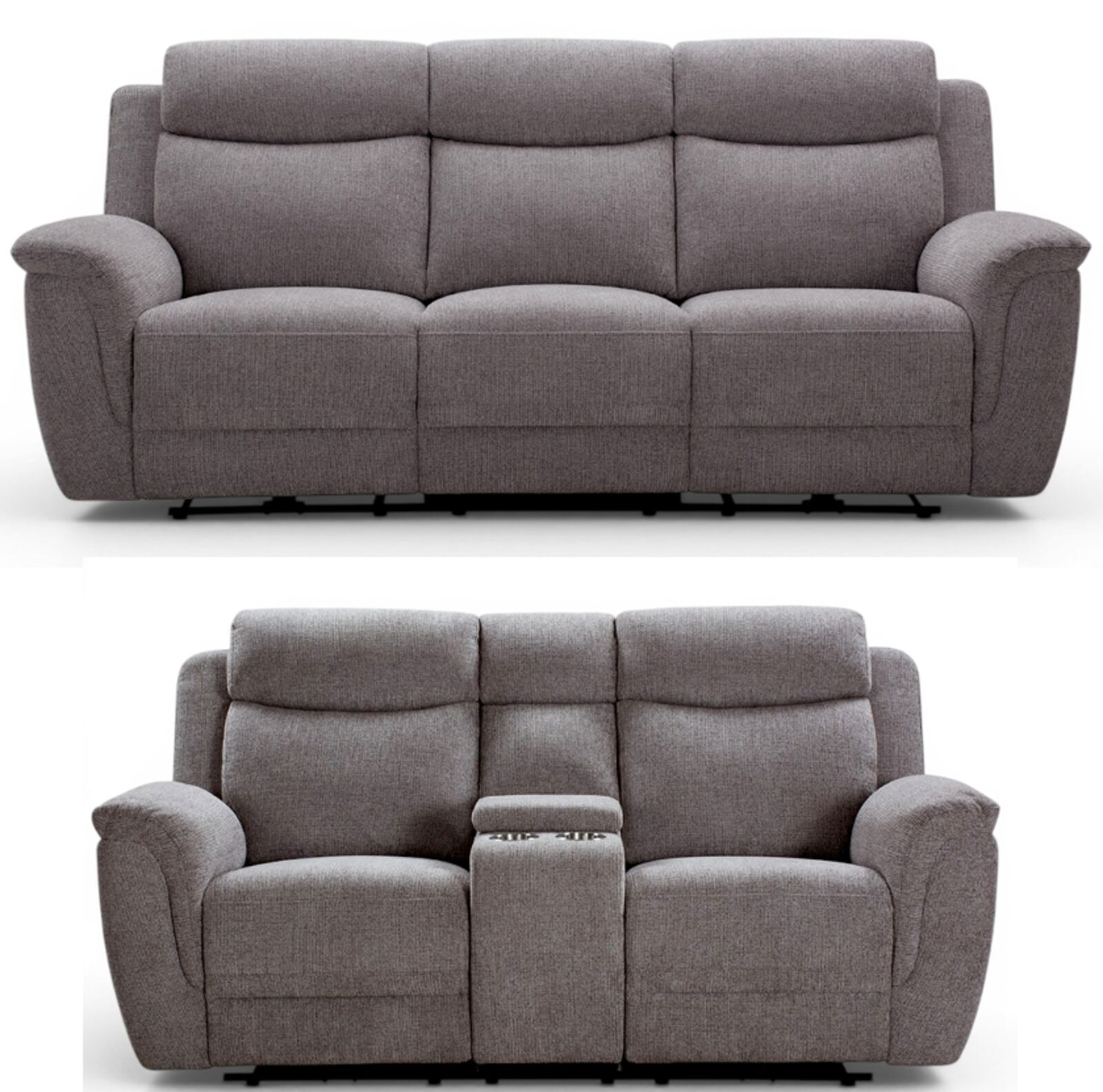 Vicky 3+2 Seater Reclining Sofa Suite Taupe Fabric