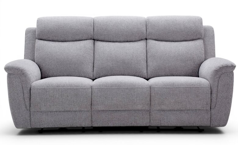 Vicky 3 Seater Reclining Sofa Silver Grey Fabric