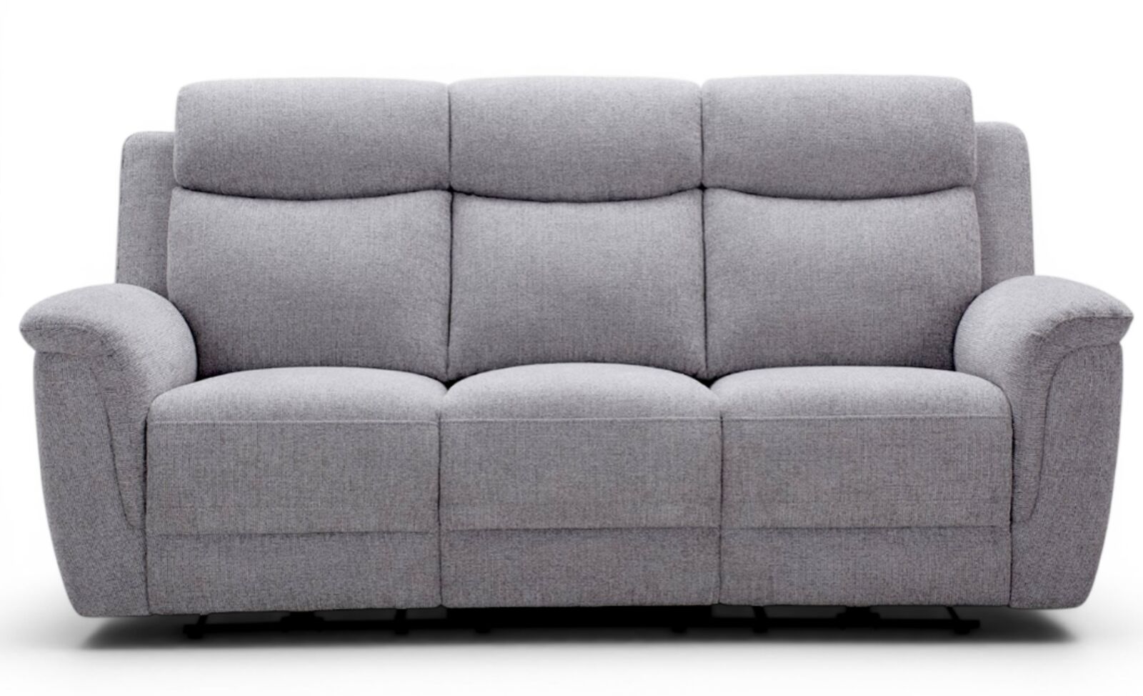 Vicky 3 Seater Reclining Sofa Silver Grey Fabric