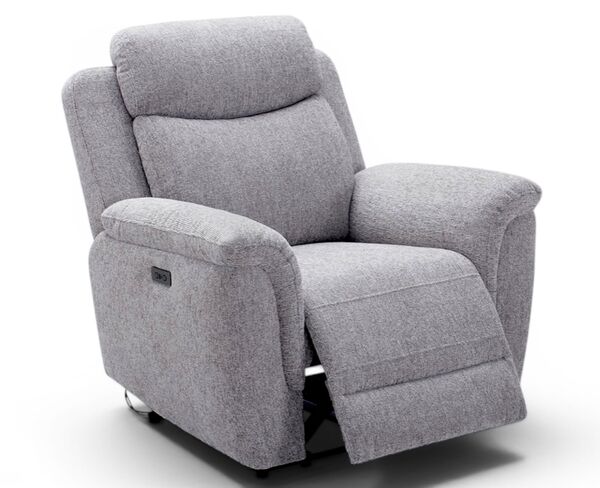 Vicky Reclining Armchair Silver Grey Fabric