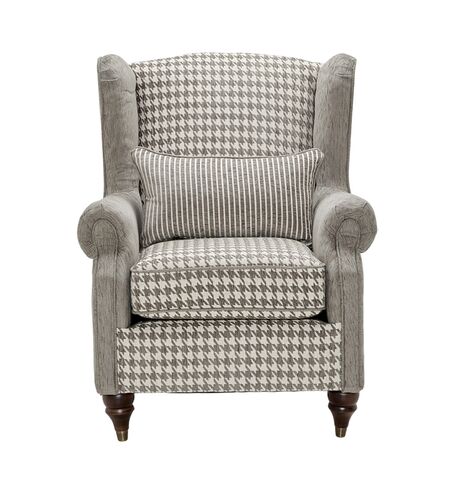 Wing High Back Chair Perro Geometric Charcoal