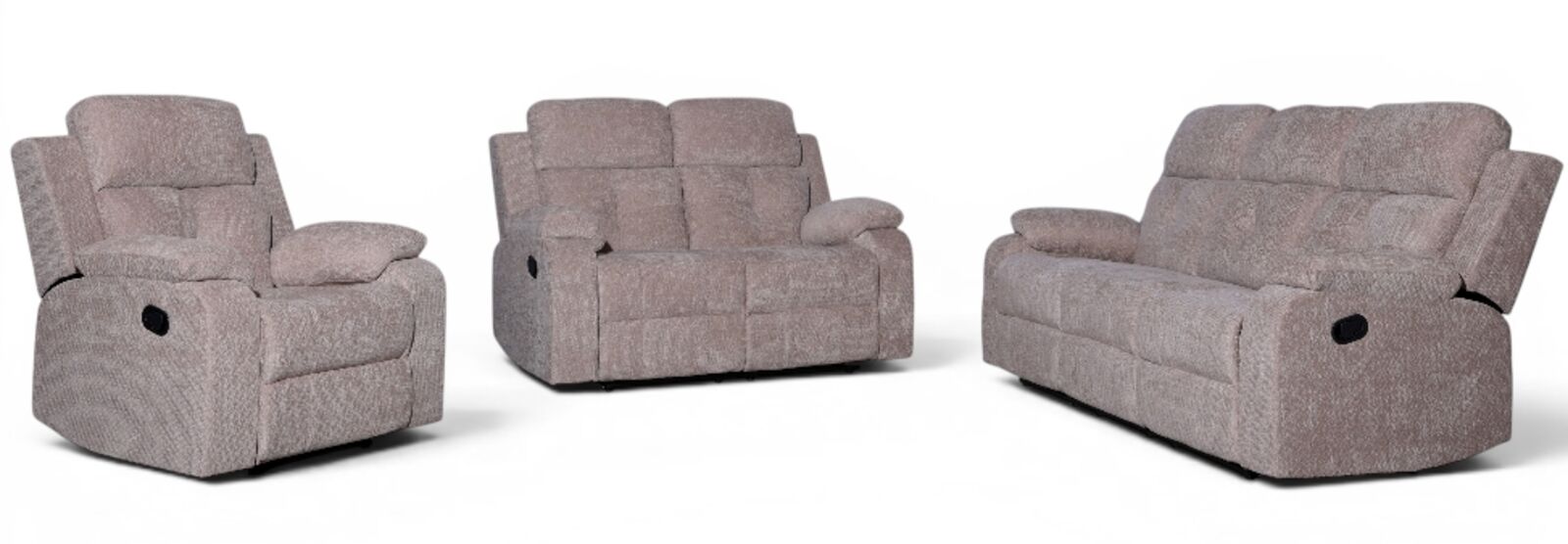 Worrall 3+2+1 Seater Reclining Cinema Console Sofa Beige Fabric