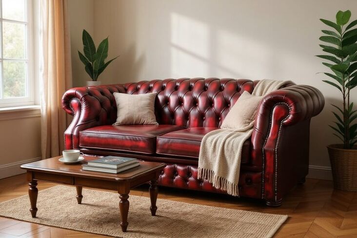 Chesterfield Sandringham 2 Seater Oxblood Leather
