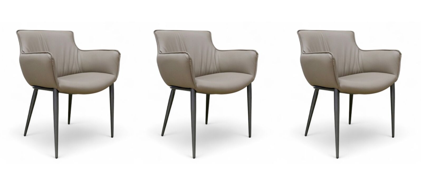 3 X Milan Leather Dining Chairs