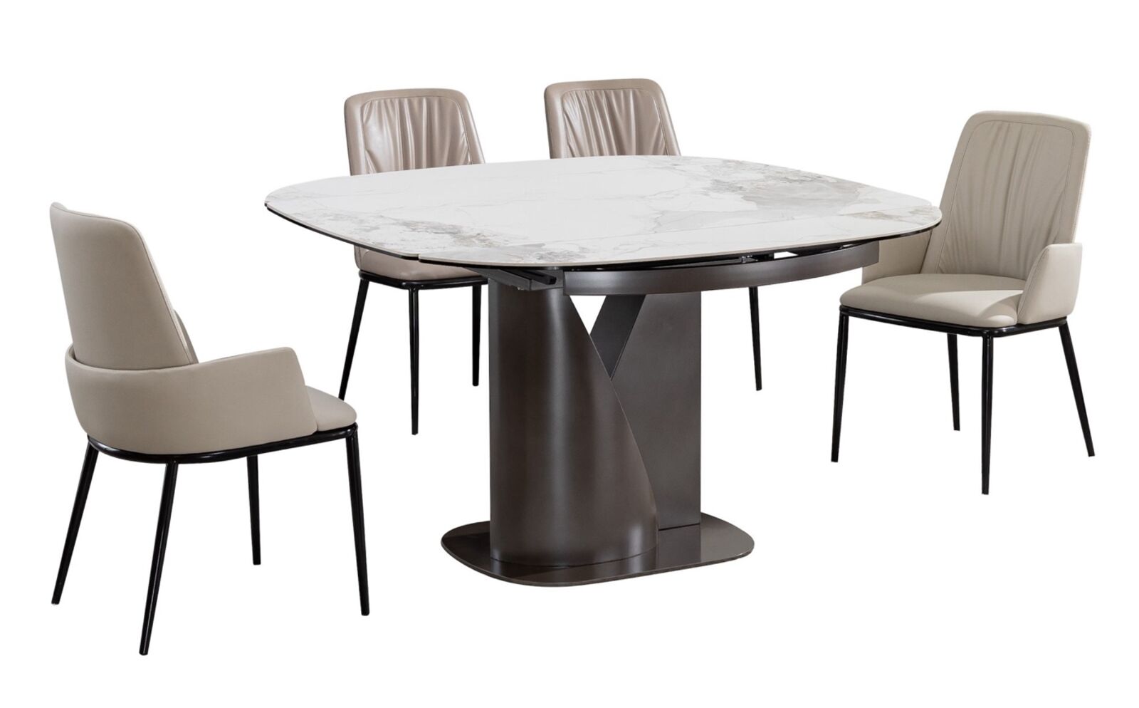 Product photograph of Atlas Square Extending Ceramic Dining Table 130cm from Designer Sofas 4U