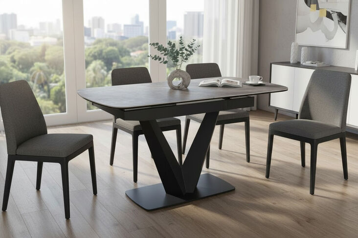 Cupra Pop Up Extending Dining Table Ceramic Top with Matt Finish