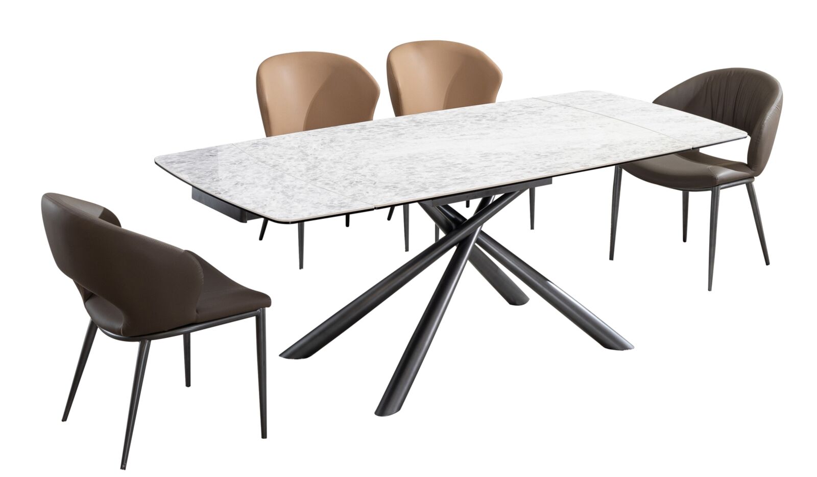 Product photograph of Hilton Rectangular Extending Ceramic White Gloss Dining Table 140cm Extends To 200cm from Designer Sofas 4U