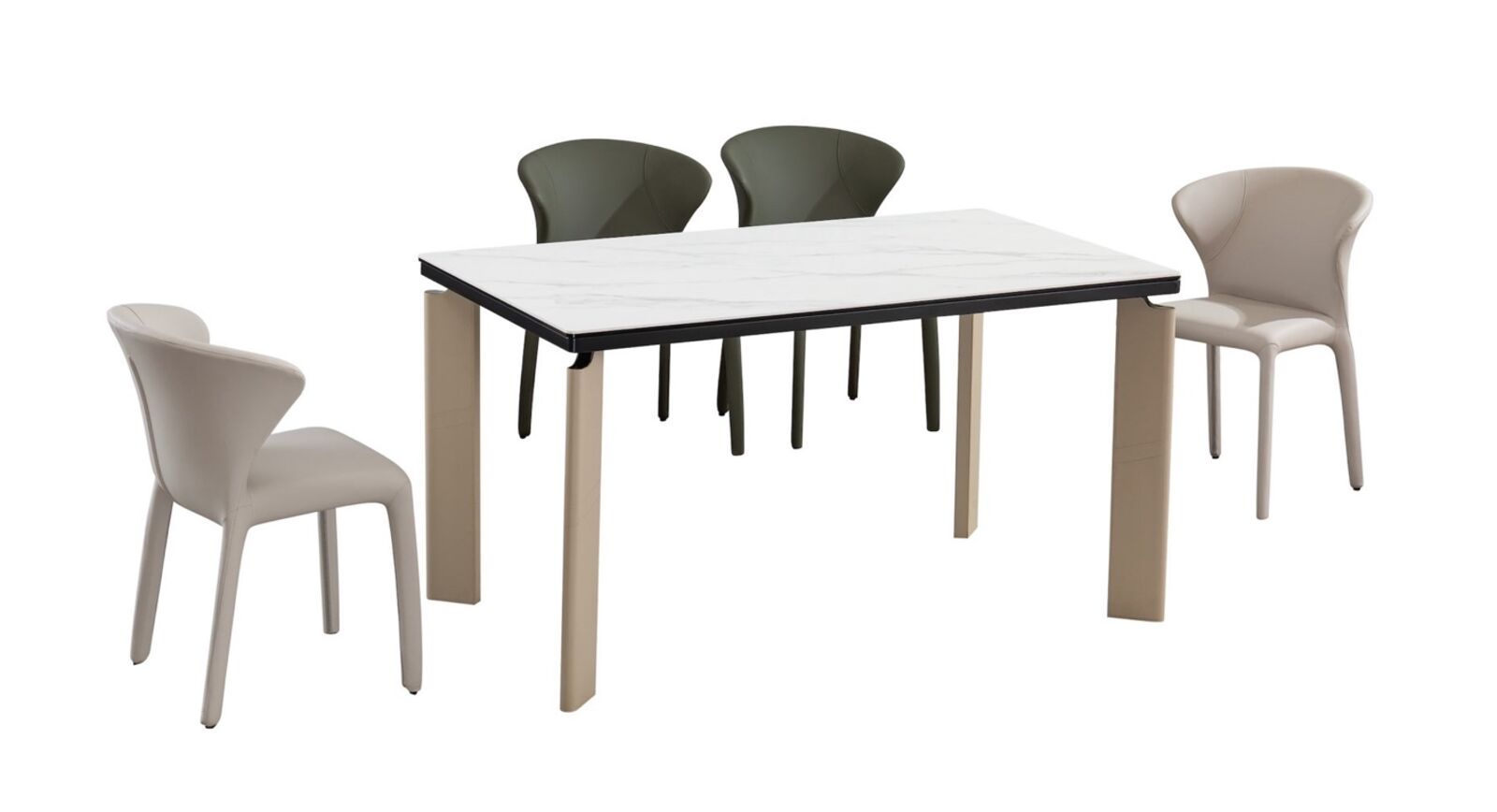 Product photograph of Margot Rectangular Ceramic Marble Dining Table 140cm from Designer Sofas 4U
