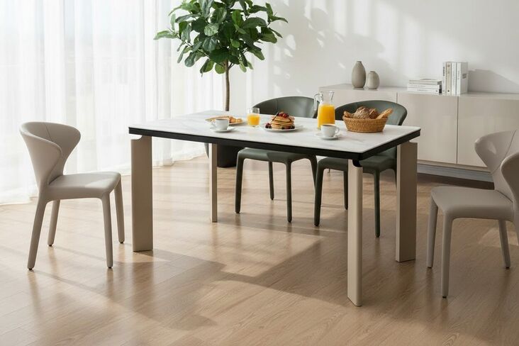 Margot Rectangular Ceramic Marble Dining Table 140cm