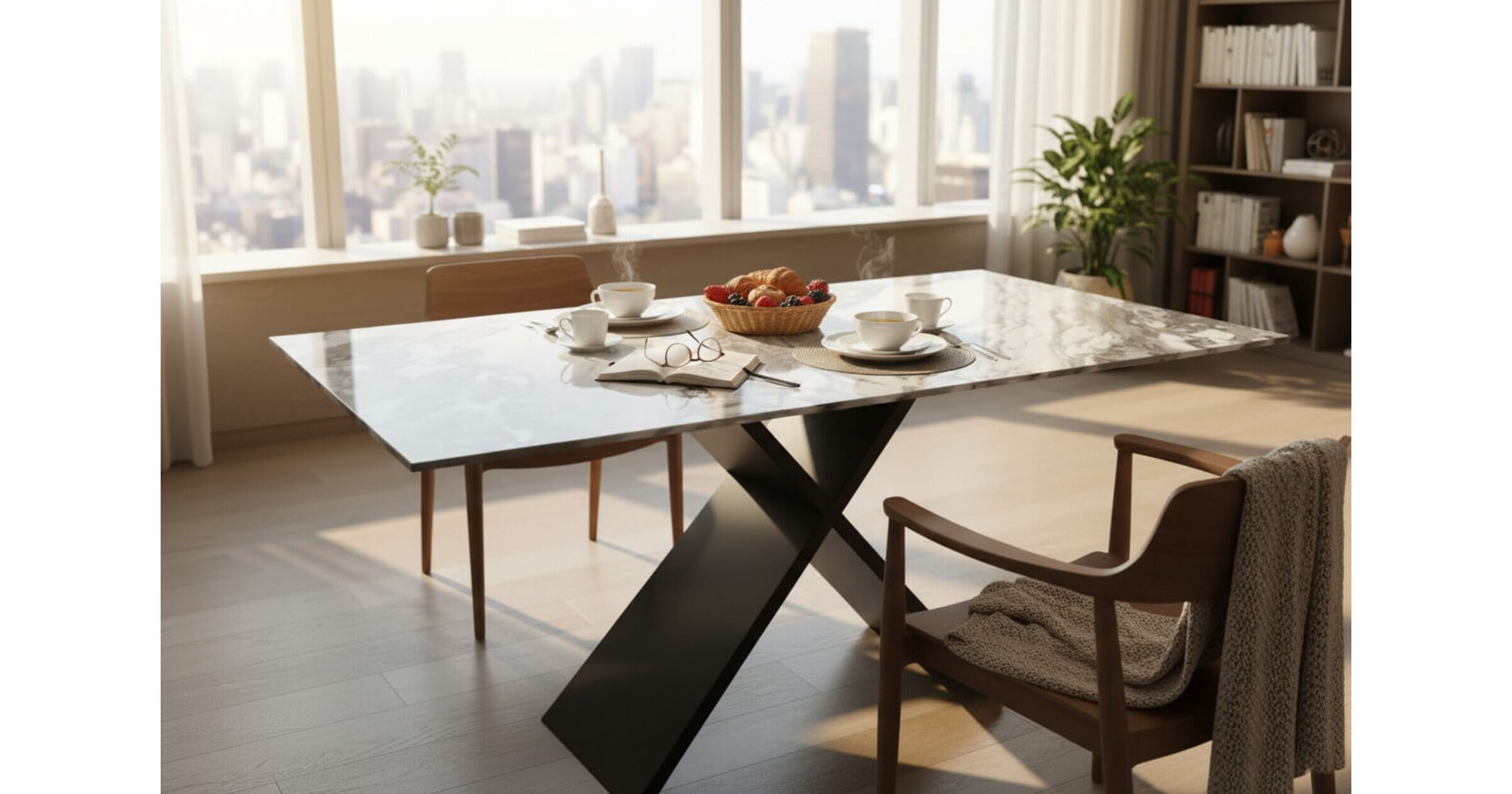 Medina Modern Marble Dining Table – Luxury & Minimalist Design 160cm