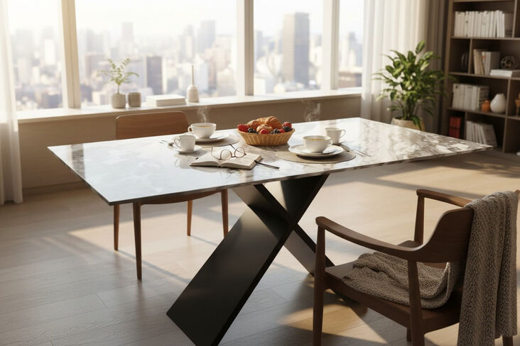 Medina Modern Marble Dining Table – Luxury & Minimalist Design 160cm
