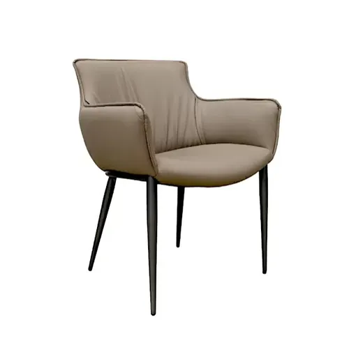 Milan Beige Leather Dining Chair