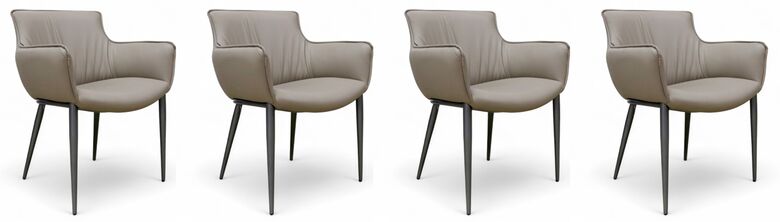 Set Of 4 Milan Leather Dining Chairs