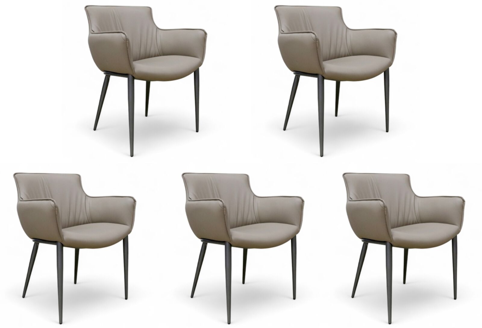 5 x Milan Leather Dining Chairs