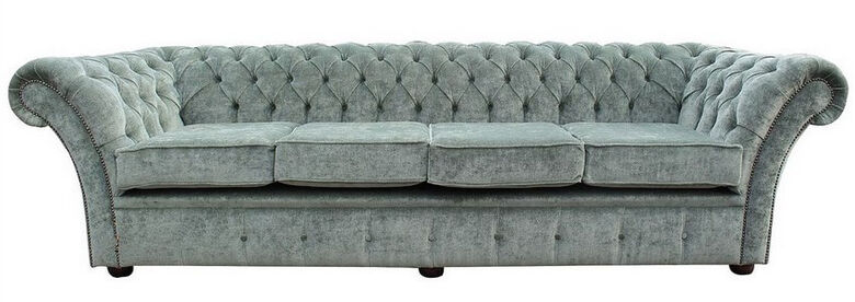 Chesterfield Cambridge 4 Seater Sofa Settee Velluto Lawn Fabric